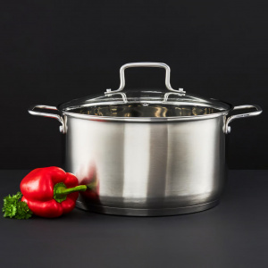 Oala inox cu capac 26cm, 6.5L, Hugo - Img 2