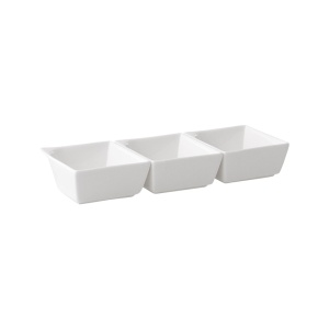 Set 3 boluri patrate 8.25cm, alb, Salsa