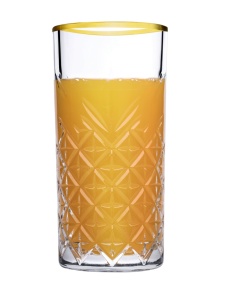 Set 4 pahare long drink 450ml, margine aurie, Timeless - Img 4