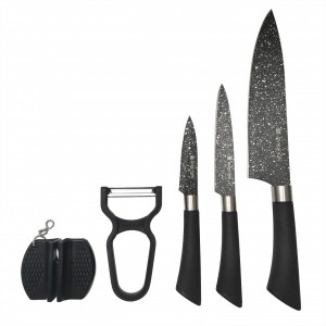 Set cutite, 5 piese, include ascutitor si curatator legume, Orion