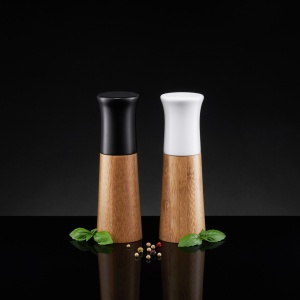 Set rasnita sare si piper, 2 piese, alb si negru, Natural - Img 2