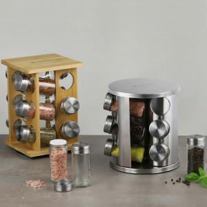 Set recipiente condimente, 12 piese, suport inox, Cleo - Img 2