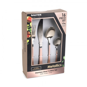 Set tacamuri inox, 16 piese, 4 persoane, Metallic - Img 3