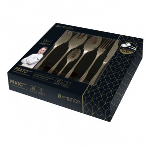 Set tacamuri inox, 50 piese, 12 persoane, ambalate in cutie cadou, Prato - Img 2