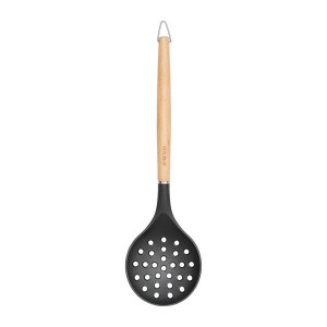 Spumiera cu maner lemn, plastic gri, Natural