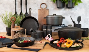 Tigaie grill cu 2 manere 30 cm, fonta, Iron - Img 2