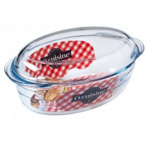 Vas termporezistent cu capac Glassware Range, fabricat din sticla foarte rezistenta