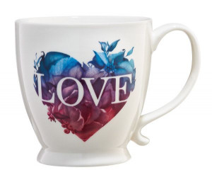 Cana cu talpa 480ml, inima multicolora, Love Letters