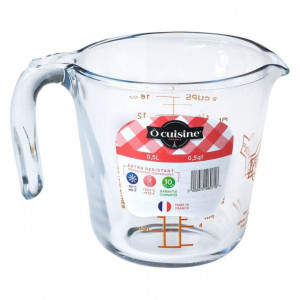 Cana sticla termorezistenta Glass Prepware, de la Ocuisine, ce dispune de o capacitate de 500 ml