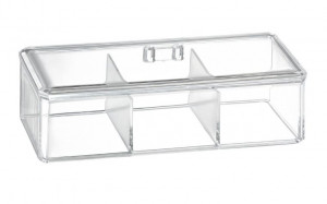 Cutie cosmetice cu capac, 3 compartimente, Beauty - Img 2