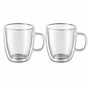 Prezentarea pieselor incluse in setul Mia, capacitatea de 350 ml, dotate cu doua straturi de sticla