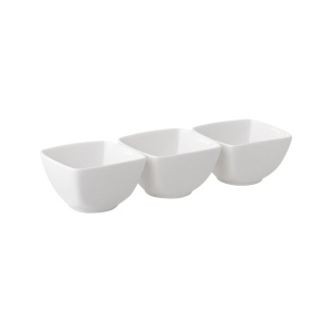 Set 3 boluri patratoase 8.25cm, alb, Salsa