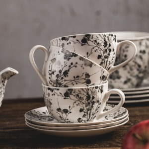 Set servire ceai sau cafea, 12 piese, 6 persoane, Black Nature - Img 2
