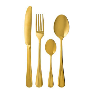 Set tacamuri inox, 24 piese, 6 persoane, auriu, Enna - Img 2