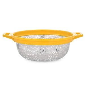 Strecuratoare inox 21cm, galben, Drop
