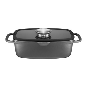Tava cu capac 32x21x11cm, 6L, Sistem Aroma Knob, invelis ILAG Essential, Graphite