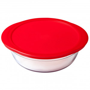 Vas termorezistent cu capac din plastic 20x18x7cm, 1L, Cook & Store