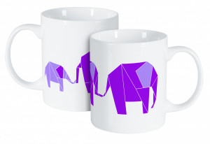 Cana 350ml, origami elefant, Happy