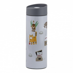 Cana termos 350ml, gri, model pisici, Pets