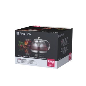 Ceainic sticla cu infuzor inox 0.6L, Lux - Img 4
