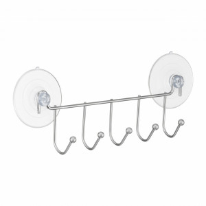 Cuier metalic cu 4 agatatori, 2 ventuze, Basic