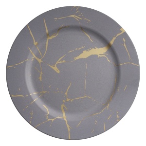 Farfurie decorativa 33cm, gri, Decor Marble