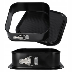 Forma tort 24x24x6cm, baza detasabila, invelis non-stick, negru, SNB - Img 4