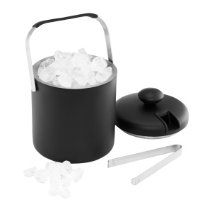Galeata gheata cu capac, maner si cleste 1.3L, negru, Ice - Img 2