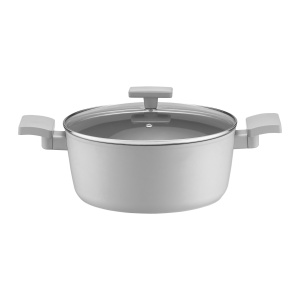 Oala cu capac 20cm, 2.2L, invelis Qualum Basic, Gris - Img 1