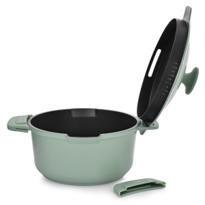 Oala cu capac 20cm, 2.6L, invelis Qualum Basic, Fern - Img 2