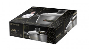 Oala cu capac 24cm, 4.1L, invelis Qualum Basic Stone Edition, Loft - Img 4