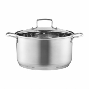 Oala inox cu capac 24cm, 4.5L, Hugo