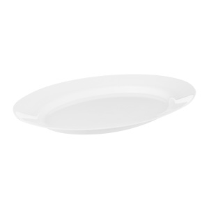 Platou oval 30x22cm, sticla opal, Basic