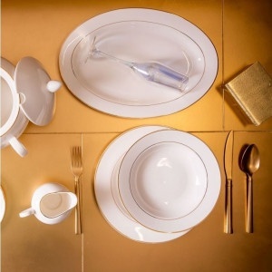 Platou oval 35.5x21cm, Aura Gold - Img 4