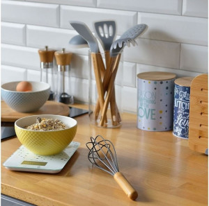 Polonic silicon cu maner din bambus 27.5cm, Nordic - Img 2