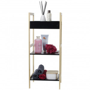 Raft de baie, 3 nivele, negru, Scandic