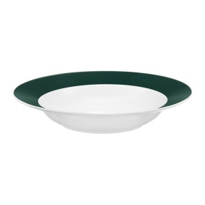 Farfurie adanca Aura Green, cu un diametru de 23 cm, potrivita pentru servirea a numeroase preparate