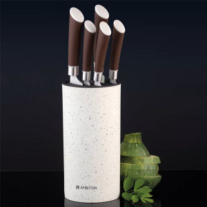 Set cutite, 6 piese, suport plastic bej, Nature - Img 2