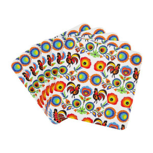 Set suport pahar 10x10cm, 6 piese, Folk