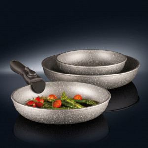 Set tigai cu maner detasabil, 4 piese, invelis Qualum Basic Stone Edition, Silverstone - Img 4