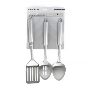 Set ustensile bucatarie, 3 piese, Metallic
