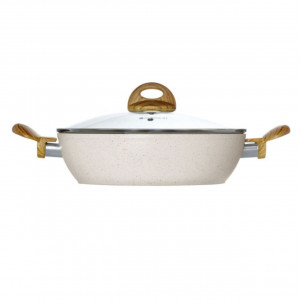 Tigaie adanca cu capac 28cm, 3.8L, invelis Pfluon Cookmark™, Nature