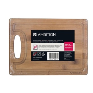 Tocator bambus cu maner 28x20cm, dreptunghiular, Paloma