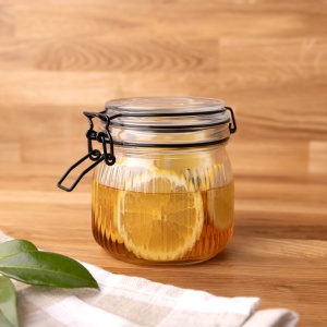 Borcan depozitare cu capac clips 600ml, Rillet - Img 3