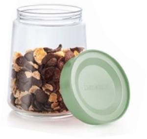 Borcan depozitare cu capac verde 1L, Swing