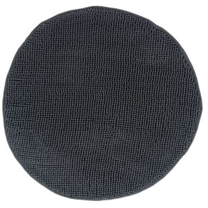Covor baie rotund 80cm, gri inchis, Fringe