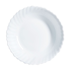 Farfurie adanca mare 23cm, alb, Feston