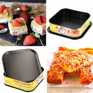 Forma tort 24x24x6cm, baza detasabila, invelis non-stick, negru, SNB - Img 7