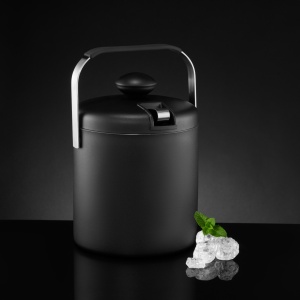 Galeata gheata cu capac, maner si cleste 1.3L, negru, Ice - Img 3
