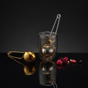 Infuzor din otel pt. ceai si plante, model minge, mix culori, Steel - disponibil in display 24 buc, Pret buc, cantitate minima de comanda 24 buc - Img 7